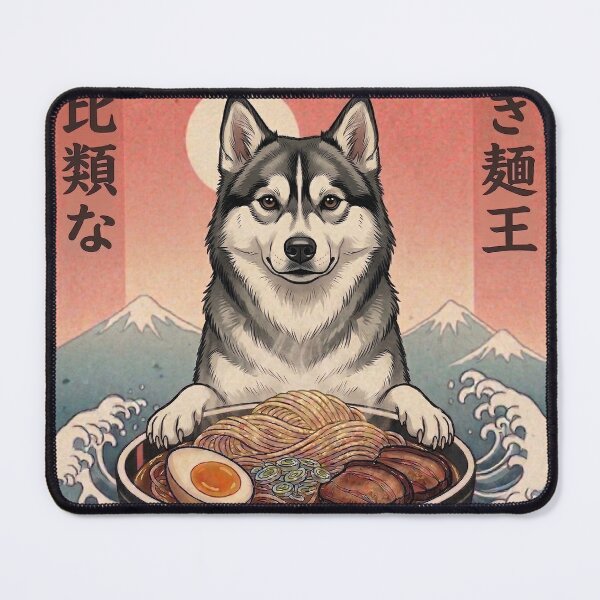 Item preview, Funny Alaskan Klee Kai Japanese Ramen Noodles Vintage Kanagawa Wave designed and sold by FurryHavenPH.