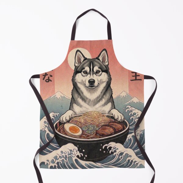 Item preview, Funny Alaskan Klee Kai Japanese Ramen Noodles Vintage Kanagawa Wave designed and sold by FurryHavenPH.