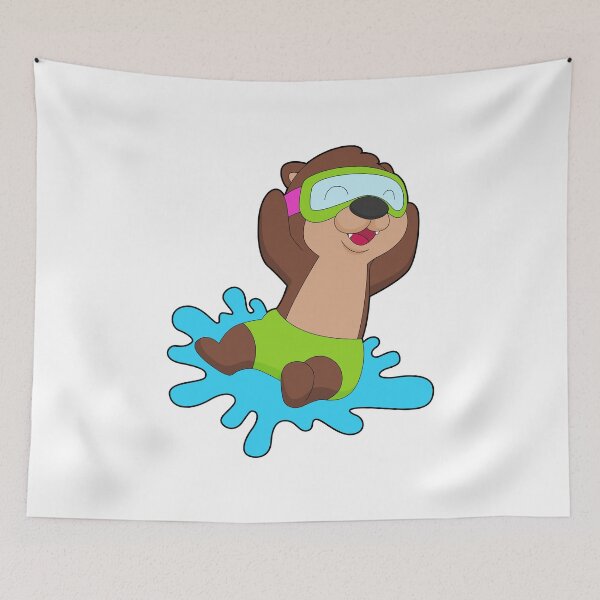 Item preview, Otter Swimming Swimming goggles Summer designed and sold by Snabdesign84.