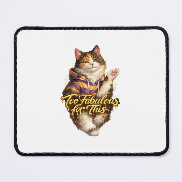 Item preview, Too Fabulous for This Calico Cat Sticker – Sassy Smirking Cat with Gold Drip Luxury Text designed and sold by SparkVault.