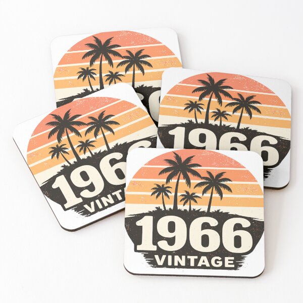Item preview, Vintage 1966 Birthday Retro Sunset Palm Trees Born in 1966 designed and sold by Svenniibee.