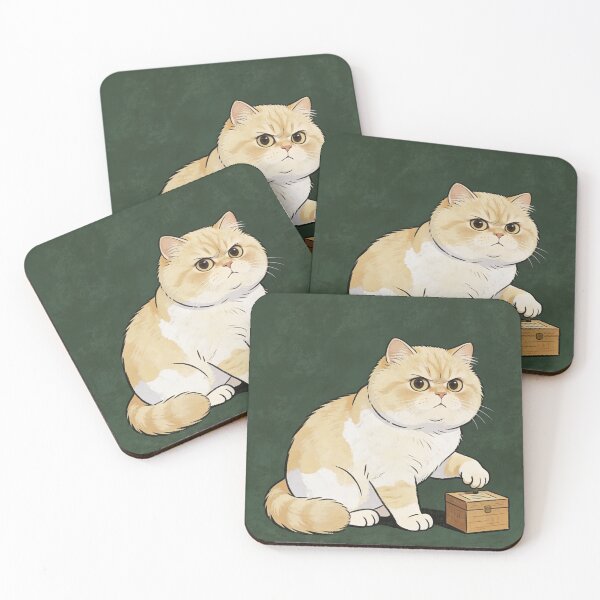 Item preview, Worried Persian Cat Portrait - Folk Art designed and sold by PictorialWhimsy.