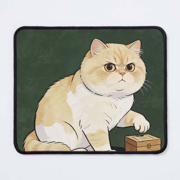 Item preview, Worried Persian Cat Portrait - Folk Art designed and sold by PictorialWhimsy.