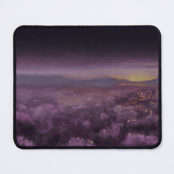 Item preview, Purple Heather Moor Landscape at Sunset, Dreamy Wildflower Field Wall Art, Atmospheric Twilight Landscape Painting, Moody Nature Art Print, Purple Decor designed and sold by DesignsByCornea.