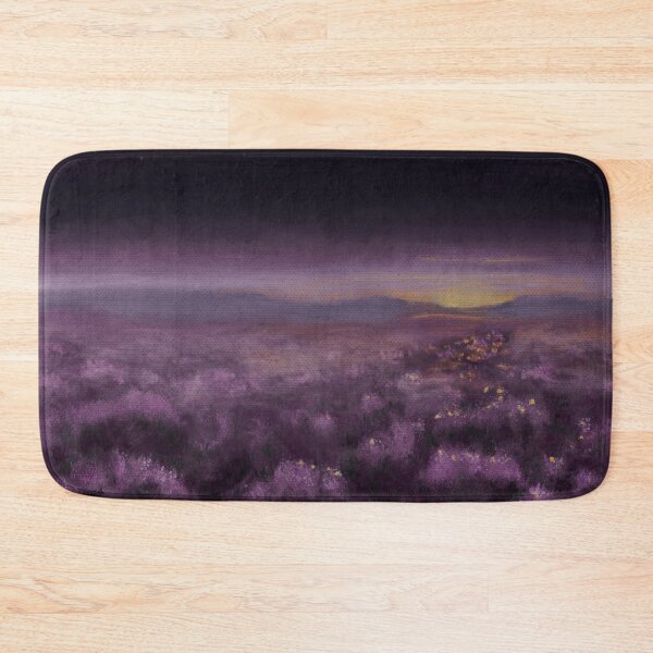 Item preview, Paisaje de páramo de brezo púrpura al atardecer, arte mural de campo de flores silvestres de ensueño, pintura de paisaje crepuscular atmosférico, lámina de arte de naturaleza melancólica, decoración púrpura designed and sold by DesignsByCornea.