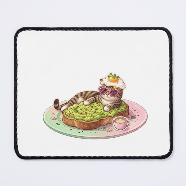 Item preview, Sassy Cat Avocado Toast Sticker - Avocado Addict Brunch Meme Art designed and sold by Vibe Glue.