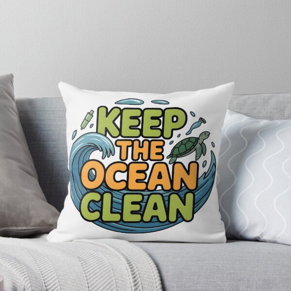 Item preview, Keep The Ocean Clean Sea Turtle Art designed and sold by Nuvoro Eco Awareness.