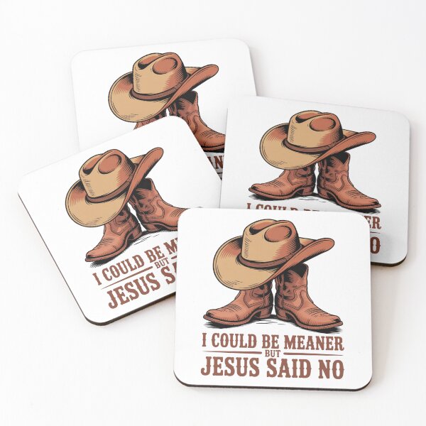 Item preview, I Could Be Meaner But Jesus Said No – Retro Western Cowboy Christian T-Shirt V2 designed and sold by DarylWelsh2024.