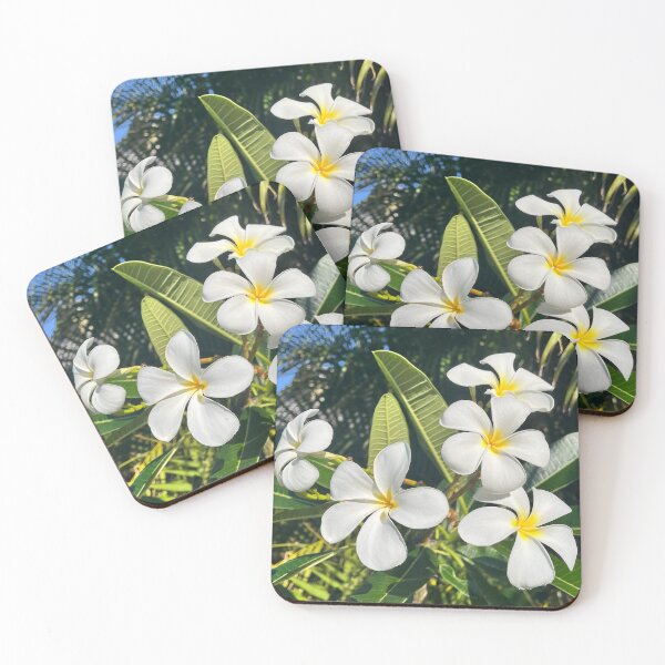 Item preview, White Frangipani Flowers in Bright Tropical Sunlight designed and sold by Be Captured by Brittany Emma.