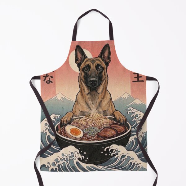Item preview, Funny Belgian Malinois Japanese Ramen Noodles Vintage Kanagawa Wave designed and sold by FurryHavenPH.