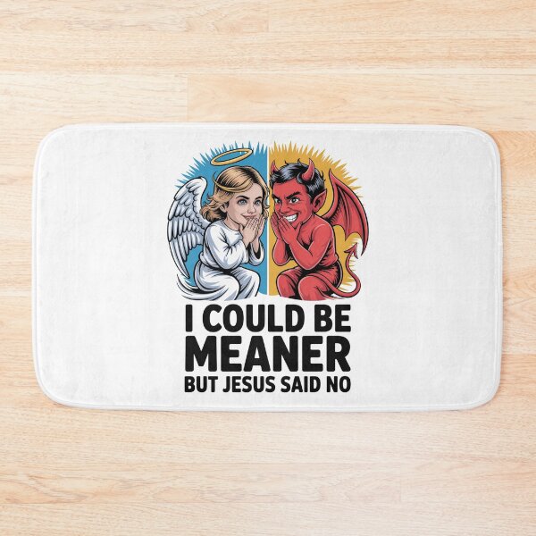 Item preview, I Could Be Meaner But Jesus Said No – Angel Devil Split Christian Humor T-Shirt V3 designed and sold by DarylWelsh2024.