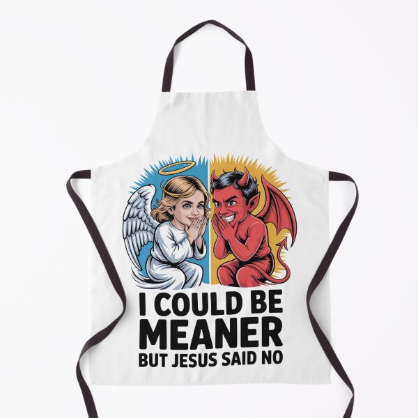 Item preview, I Could Be Meaner But Jesus Said No – Angel Devil Split Christian Humor T-Shirt V3 designed and sold by DarylWelsh2024.