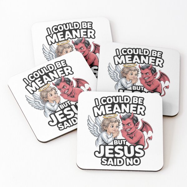 Item preview, I Could Be Meaner But Jesus Said No – Angel Devil Split Christian Humor T-Shirt V4 designed and sold by DarylWelsh2024.