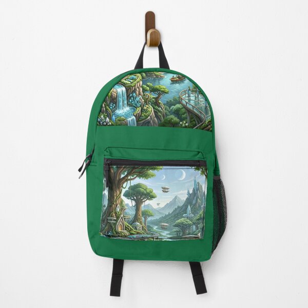Item preview, Futuristic Elven Valley - Eco-City Fantasy Landscape designed and sold by M.O.K..