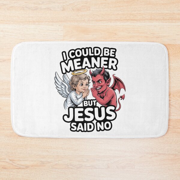 Item preview, I Could Be Meaner But Jesus Said No – Angel Devil Split Christian Humor T-Shirt V4 designed and sold by DarylWelsh2024.