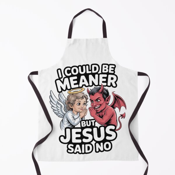 Item preview, I Could Be Meaner But Jesus Said No – Angel Devil Split Christian Humor T-Shirt V4 designed and sold by DarylWelsh2024.