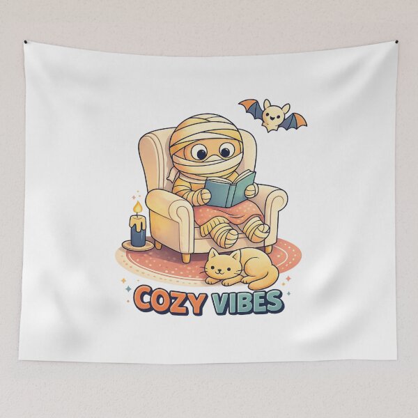 Item preview, Cozy Vibes Halloween Mummy Cute designed and sold by SoftSproutstu.