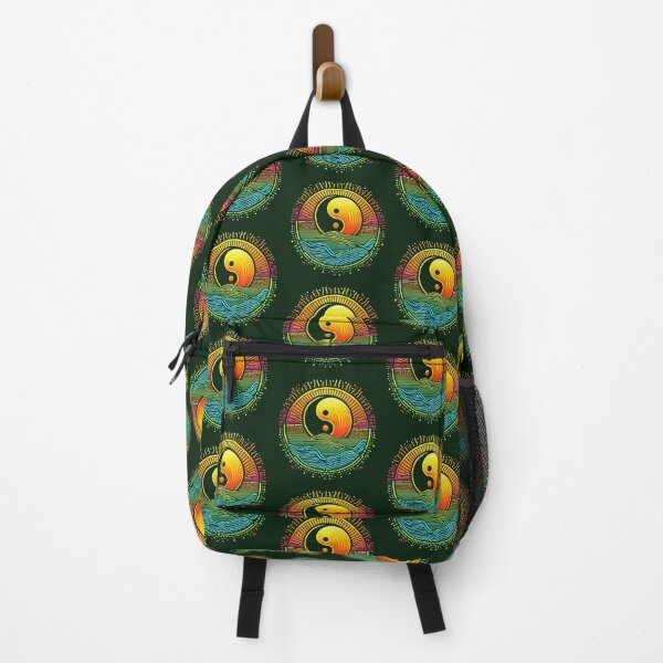 Item preview, Minimalist Yin Yang Ocean Waves Sunrise Line Art designed and sold by PixelQ.