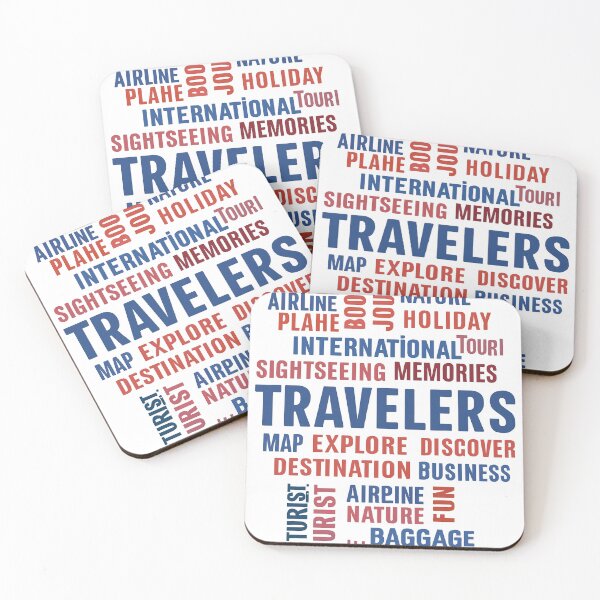 Item preview, Travelers Word Cloud – Adventure Typography Tee designed and sold by mbmstores.