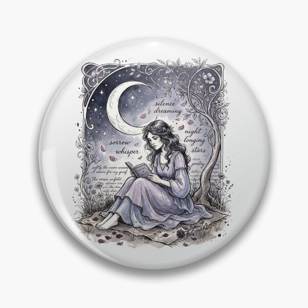 Item preview, Poetcore Melancholy Moon Poetry Girl Aesthetic T-Shirt designed and sold by Egyptian king ⭐⭐⭐⭐⭐.