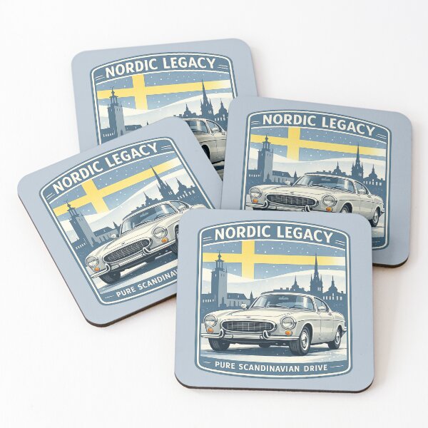 Item preview, Vintage Nordic Car Scandinavian Poster designed and sold by Retro Arabica.