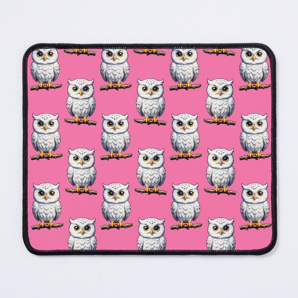 Item preview, Cute Little White Owls - Pink designed and sold by PatternTitan.