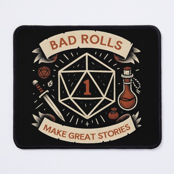 Item preview, Bad rolls make great stories designed and sold by Boardgameo.
