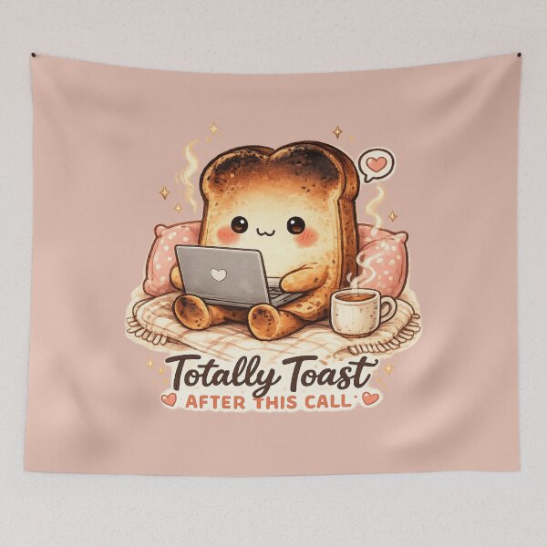 Item preview, Cute Toast Laptop Kawaii - Totally Toast After This Call | Cozy Work From Home Humor designed and sold by PopCulturePixel.