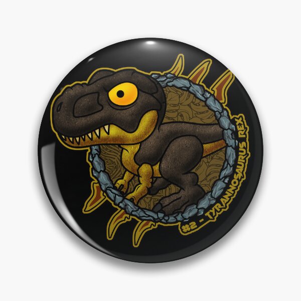 Item preview, Pocket Dinosaur T-Rex #02 – Cute Chibi Tyrannosaurus Rex Badge | Mini Prehistoric Predator Design designed and sold by Grimtech Workshop.