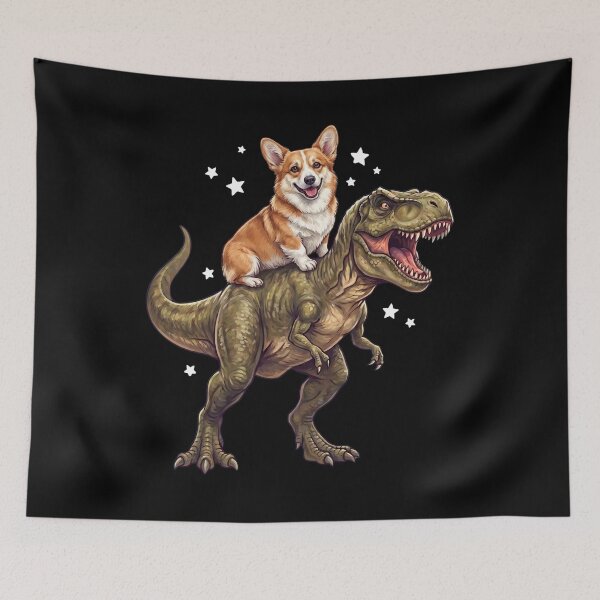 Item preview, Funny Pembroke Welsh Corgi Riding T Rex Dinosaur Dog Lover designed and sold by TerryConnells.