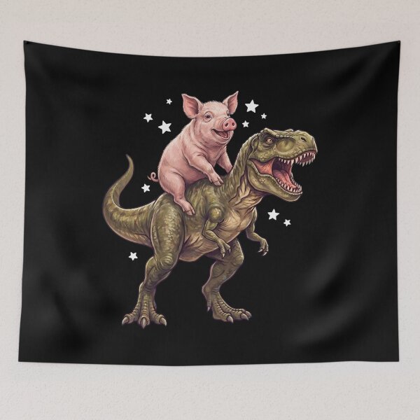 Artikelvorschau, Lustiges Schwein reitet T-Rex Dinosaurier Tierliebhaber entworfen und verkauft von TerryConnells.