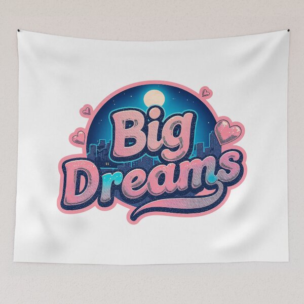 Item preview, Beautiful text "Big Dreams" city, moon designed and sold by TanyaLovus.