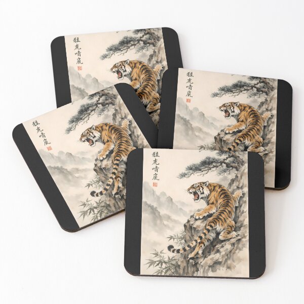 Item preview, Tiger Roaring on Mountain Cliff designed and sold by cuprum.