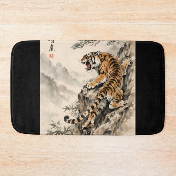 Item preview, Tiger Roaring on Mountain Cliff designed and sold by cuprum.
