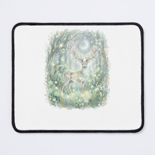 Item preview, Wilderkind Deer Moonlit Meadow Ethereal Fireflies T-Shirt designed and sold by Egyptian king ⭐⭐⭐⭐⭐.