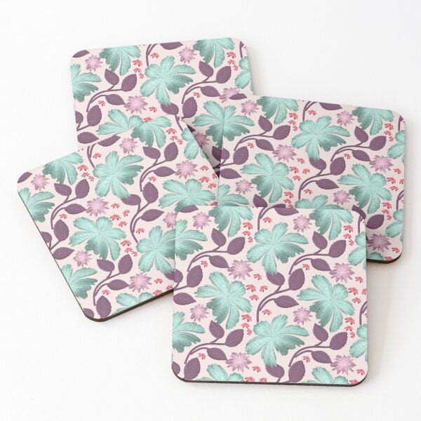 Item preview, Botanical Watercolor Botanical Seamless Pattern Mint Leaves Mauve Floral Transparent Background Elegant Nature Design designed and sold by HopeAndHustle.