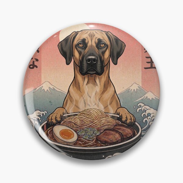Item preview, Funny Black Mouth Cur Japanese Ramen Noodles Vintage Kanagawa Wave designed and sold by FurryHavenPH.