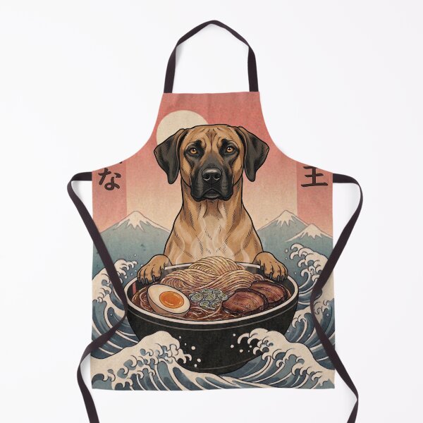 Item preview, Funny Black Mouth Cur Japanese Ramen Noodles Vintage Kanagawa Wave designed and sold by FurryHavenPH.