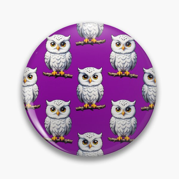 Item preview, Cute Little White Owls - Purple  designed and sold by PatternTitan.