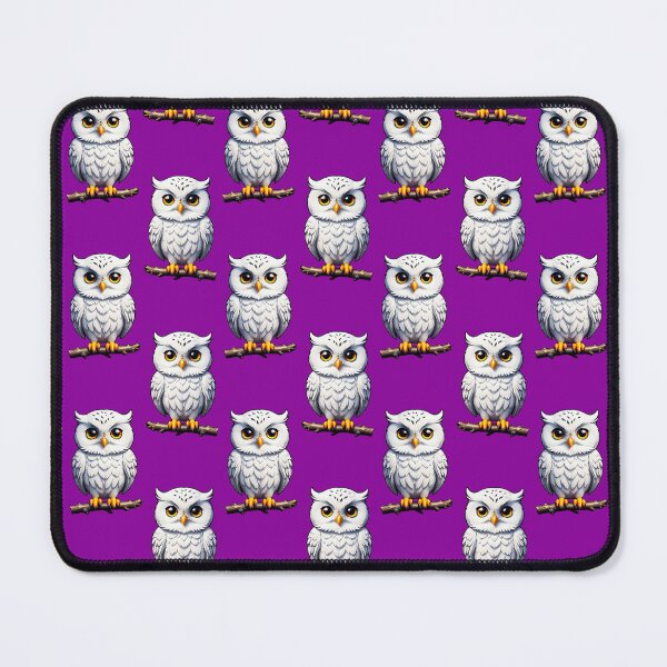 Item preview, Cute Little White Owls - Purple designed and sold by PatternTitan.