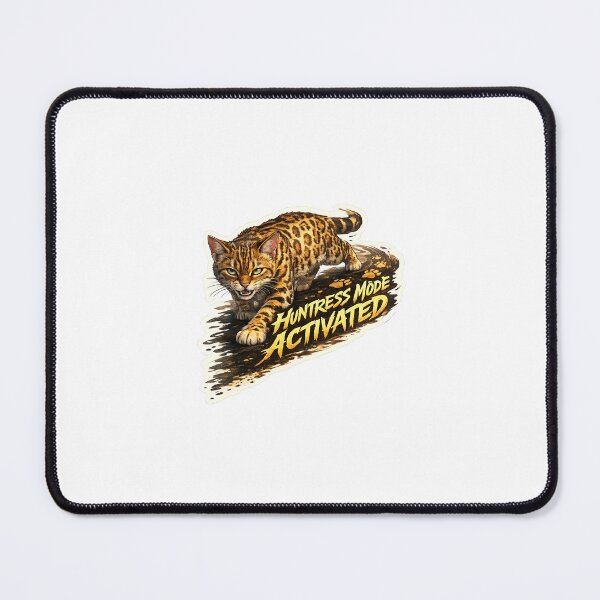 Item preview, Bengal Cat Sticker – “Huntress Mode Activated” Fierce Prowling Cat with Shadow Trail Aesthetic designed and sold by SparkVault.