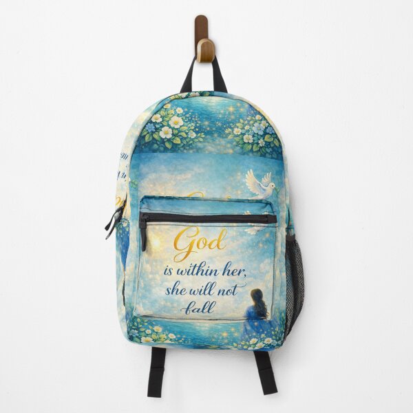 Item preview, God Is Within Her She Will Not Fall – Christian Faith Wall Art designed and sold by FaithGratitude.