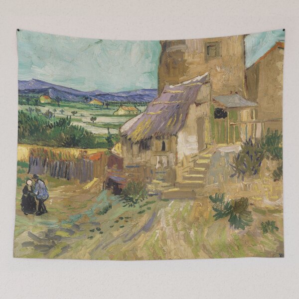 Item preview, La Maison De La Crau the Old Mill by Vincent van Gogh: Rustic Art Print designed and sold by artofuniverse.