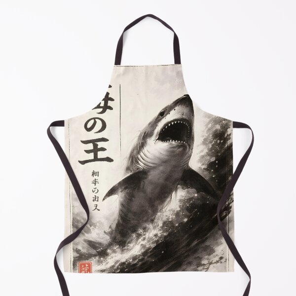 Item preview, TMLY RLC: 海の王 - Vintage Japanese Ink Great White Shark Poster designed and sold by Timelyrelic.