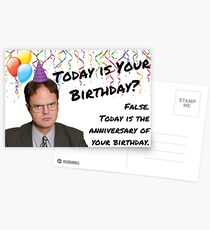 Das Büro, Dwight Schrute Geburtstagskarte, Aufkleber, Geschenkideen Postkarten
