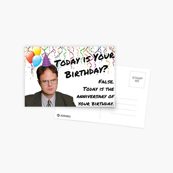 The Office, anniversaire de Dwight Schrute Carte postale