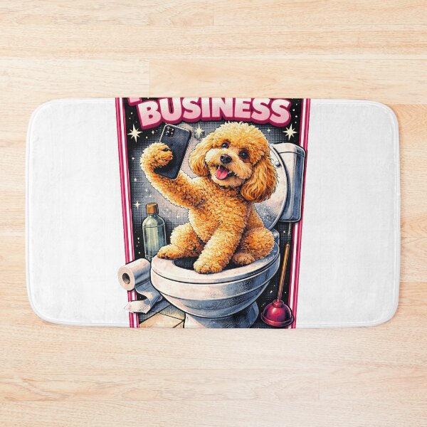 Item preview, POO-DEL-BUSINESS Funny Poodle Selfie on Toilet Dog Wordplay Design designed and sold by dahool23.