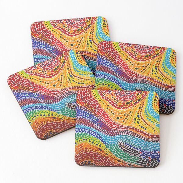 Item preview, Aboriginal Inspired Dot Art - Abstract Multicolor Stream Flows designed and sold by GrinGalore.