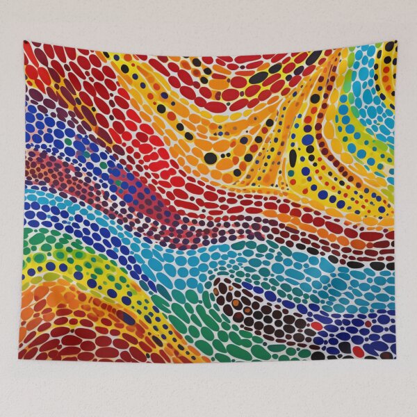 Item preview, Aboriginal Inspired Dot Art - Abstract Multicolor Stream Flows designed and sold by GrinGalore.