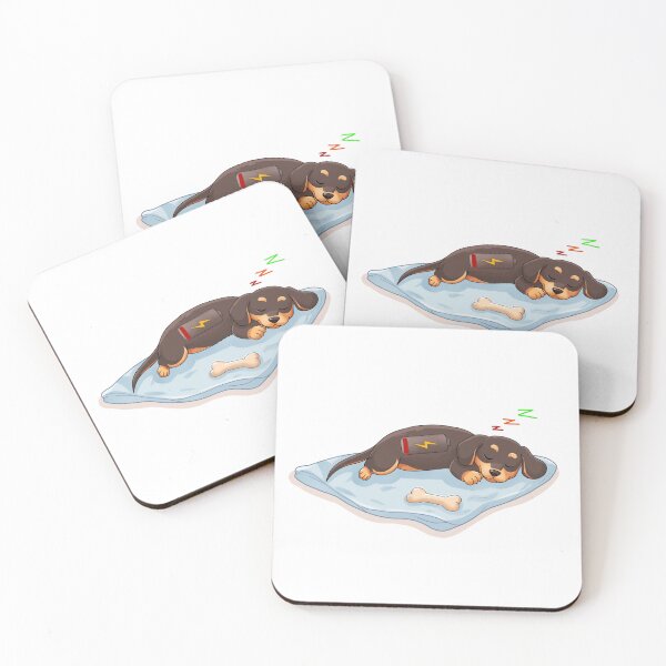 Item preview, Dachshund Recharging - Cute Sleaping Sausage Dog, no text designed and sold by RabanDesigns.